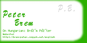 peter brem business card